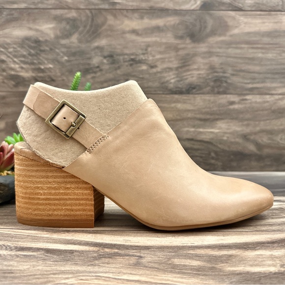 NIB Korks Kork Ease Rayleigh Slingback Block Heel Clogs Mules Cream Leather - Picture 9 of 16